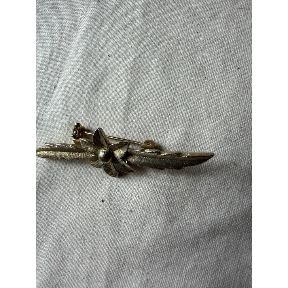Vintage MAMSELLE Gold color Bar Brooch 2 